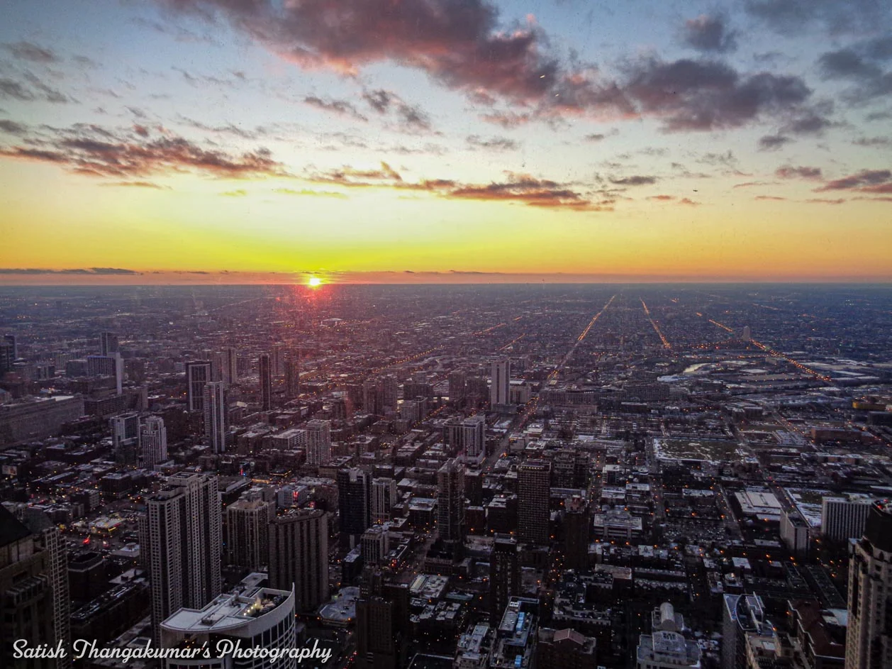 Visitor enjoying the view at 360 CHICAGO